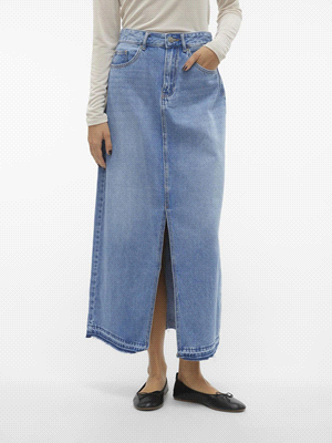 VERO MODA GONNA ZAYLA DENIM LONG GONNA DONNA Blu  ... 