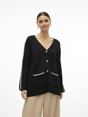 VERO MODA CARDIGAN ZORA DETTAGLI IMPUNTURE MAGLIERIA DONNA   ... 