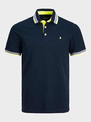 JACK JONES POLO MANICA CORTA PAULOS NEON POLO UOMO Blu  ... 