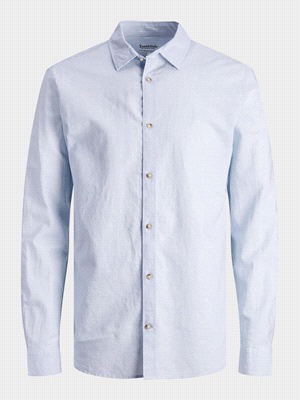 JACK JONES CAMICIA SUMMER LINO CAMICIERIA UOMO Blu  ... 