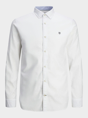 JACK JONES CAMICIA TOULOSE TOPPA MANICA CAMICIERIA UOMO Bianco  ... 