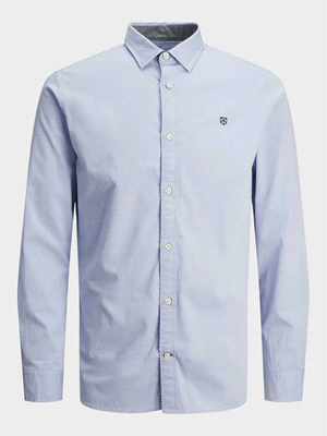 JACK JONES CAMICIA TOULOSE TOPPA MANICA CAMICIERIA UOMO Blu  ... 