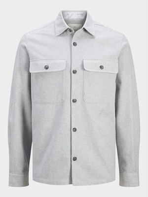 JACK JONES CAMICIA OVERSHIRT MELANGE CAMICIERIA UOMO Grigio  ... 