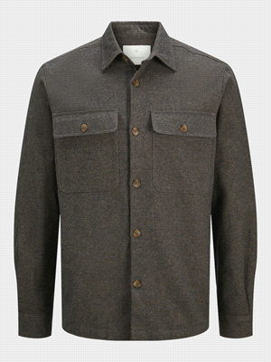 JACK JONES CAMICIA OVERSHIRT MELANGE CAMICIERIA UOMO Nero  ... 