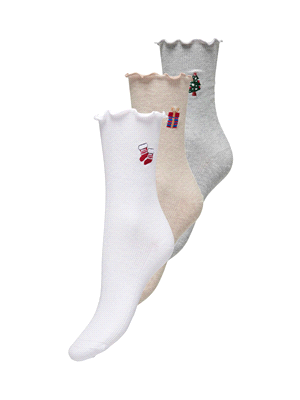 SOCKS CHRISTMAS 3-PACK FRILL 