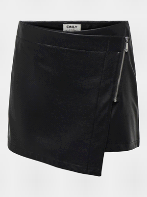 ONLY SKORT COLLIE EFFETTO PELLE GONNA DONNA Nero  ... 