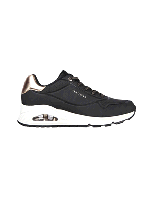 SKECHERS W UNO SHIMMER AWAY SCARPA MODA DONNA Nero  ... 