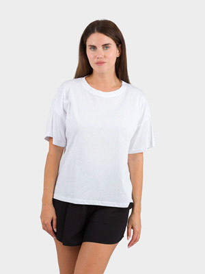 LAY T-SHIRT BASICA LUNGA DIETRO T-SHIRTERIA DONNA Bianco  ... 