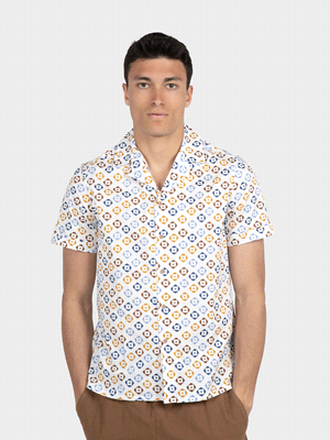 CAMICIA M/C STAMPA GEOMETRICA ETNICA 