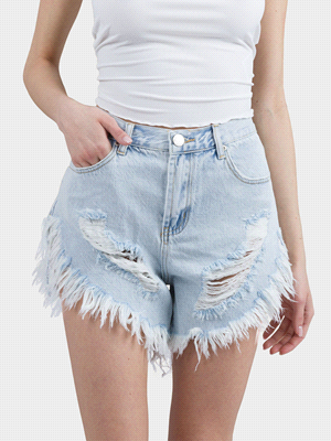 SHORT DENIM SFRANGIATO 