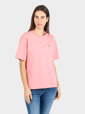 LACOSTE T-SHIRT BASICA LOGO T-SHIRTERIA DONNA Rosa  ... 