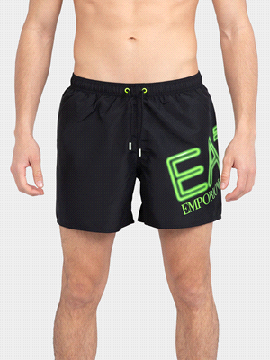 EA7 BOXER LOGO OVERSIZE BOXER UOMO Nero Giallo ... 