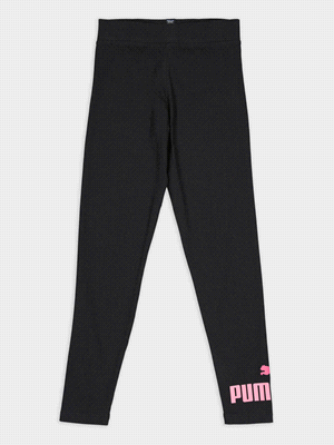 PUMA LEGGINGS ESS COLOR LOGO PANTALONI BAMBINO Nero  ... 