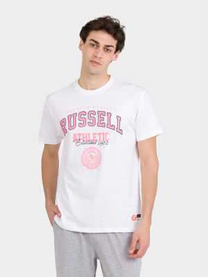 RUSSELL ATHLETIC T-SHIRT AUBREY MANICA CORTA T-SHIRTERIA UOMO Bianco  ... 