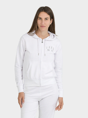 RUSSELL ATHLETIC FELPA DANA ZIP. AP. CAPP. FELPERIA DONNA Bianco  ... 