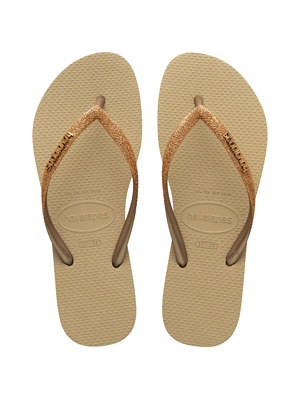 HAVAIANAS CIABATTA SLIM GLITTER CIABATTA DONNA Beige Oro ... 