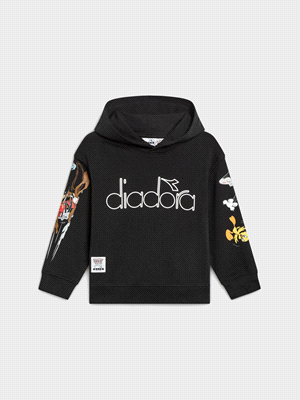 DIADORA JU.HOODIE TEAM LT FELPERIA BAMBINO Nero  ... 