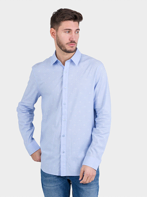 CAMICIA CON MANICA LUNGA MICROFANTASIA 