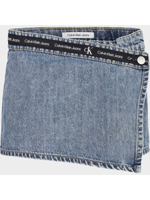 CALVIN KLEIN SKORT DENIM LOGO TAPE