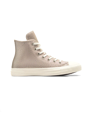 Le CONVERSE CHUCK TAYLOR ALL STAR GLITTER presentano una tomaia scintillante, con l