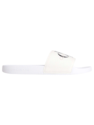 CALVIN KLEIN CIABATTA SLIDE MONOGRAM MAN CIABATTA UOMO Bianco  ... 