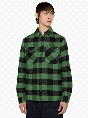 DICKIES CAMICIA MANICA LUNGA SACRAMENTO CAMICIERIA UOMO Verde  ... 