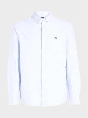 TOMMY JEANS CAMICIA MANICA LUNGA OXFORD CAMICIERIA UOMO Blu  ... 