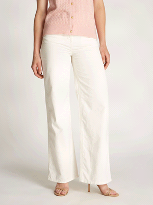 TOMMY JEANS PANTALONE CLAIRE CORDOROY PANTALONI DONNA Bianco  ... 