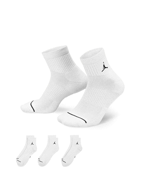 NIKE JORDAN EVERYDAY ANKLE SOCKS (3 PAIR ACCESSORI UOMO Bianco Nero ... 