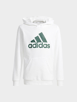 ADIDAS U BL HOODIE FELPERIA BAMBINO Bianco Verde ... 