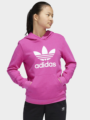 Prendi ispirazione dagli archivi adidas per i tuoi look quotidiani. Questa felpa con cappuccio in versione junior rende omaggio all