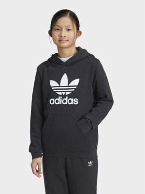 Prendi ispirazione dagli archivi adidas per i tuoi look quotidiani. Questa felpa con cappuccio in versione junior rende omaggio all