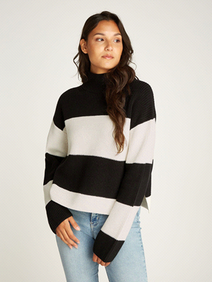 CALVIN KLEIN JEANS MAGLIA CHUNKY STRIPES MAGLIERIA DONNA   ... 