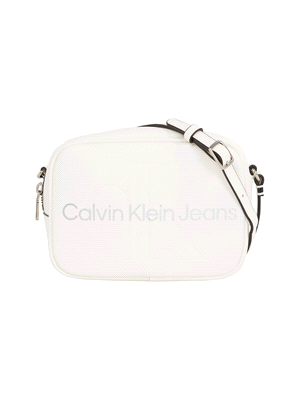 CALVIN KLEIN JEANS BORSA SCULPTED CAMERA BAG18 ACCESSORI DONNA Bianco Argento ... 