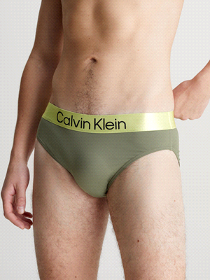 CALVIN KLEIN SLIP LOGO SLIP UOMO Verde  ... 