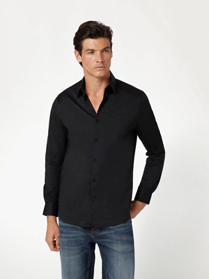 GUESS CAMICIA LOGO BASICA CAMICIERIA UOMO Nero  ... 