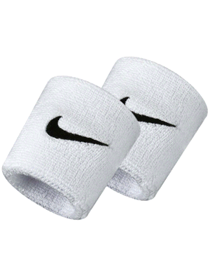 Con il polsino Swoosh di Nike giochi in sicurezza e con stabilità per tutta la durata della partita. NIKE POLSINO SWOOSH ACCESSORI UOMO Bianco  ... 