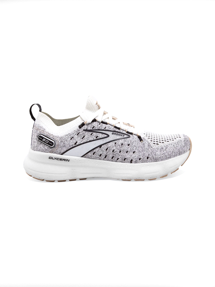 BROOKS GLYCERIN STEALTH FIT 20 W SCARPA RUNNING DONNA Bianco Nero ... 