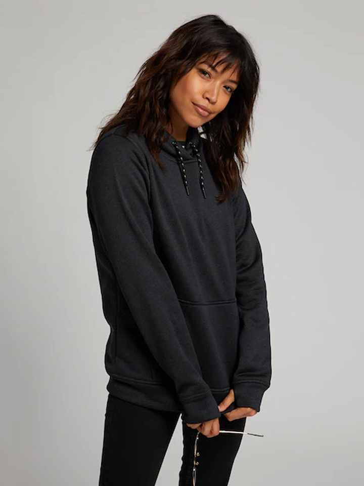 BURTON OAK PULLOVER HOODIE W PILE DONNA Nero  ... 