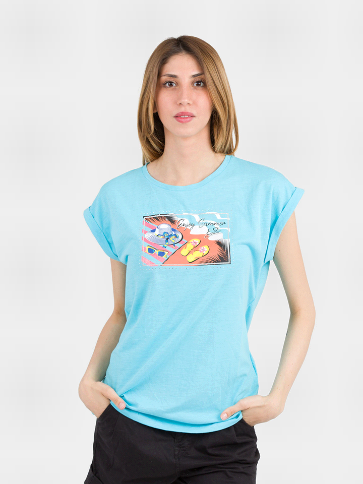 YES ZEE T-SHIRT MANICA PIPISTRELLO T-SHIRTERIA DONNA   ... 