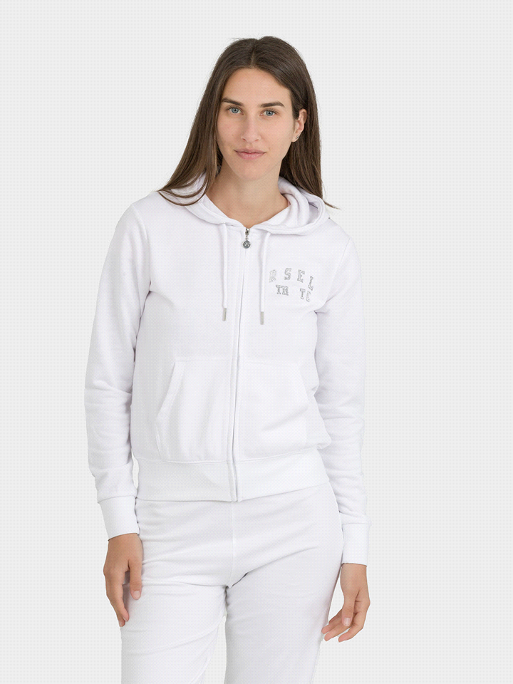 RUSSELL ATHLETIC FELPA DANA ZIP. AP. CAPP. FELPERIA DONNA Bianco  ... 