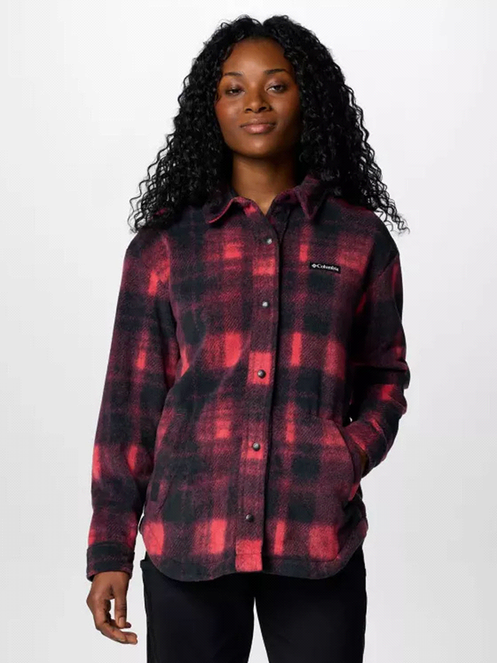 COLUMBIA OVERSHIRT CHECK CAPOSPALLA DONNA Rosso  ... 