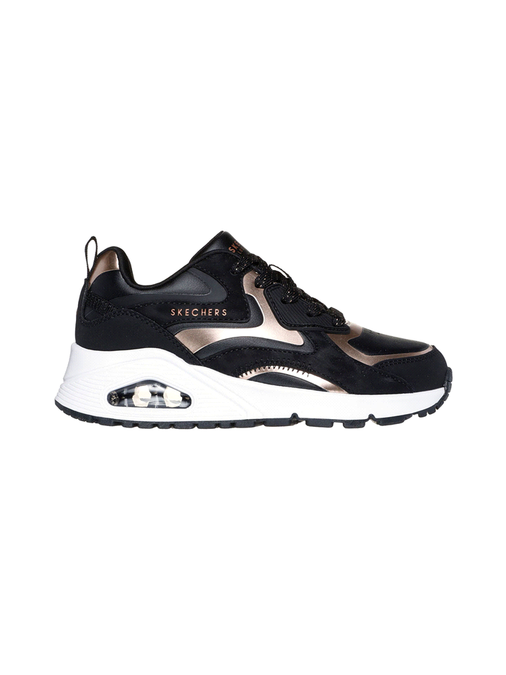 SKECHERS UNO GEN1 GS SCARPA MODA BAMBINO Nero Rosa ... 