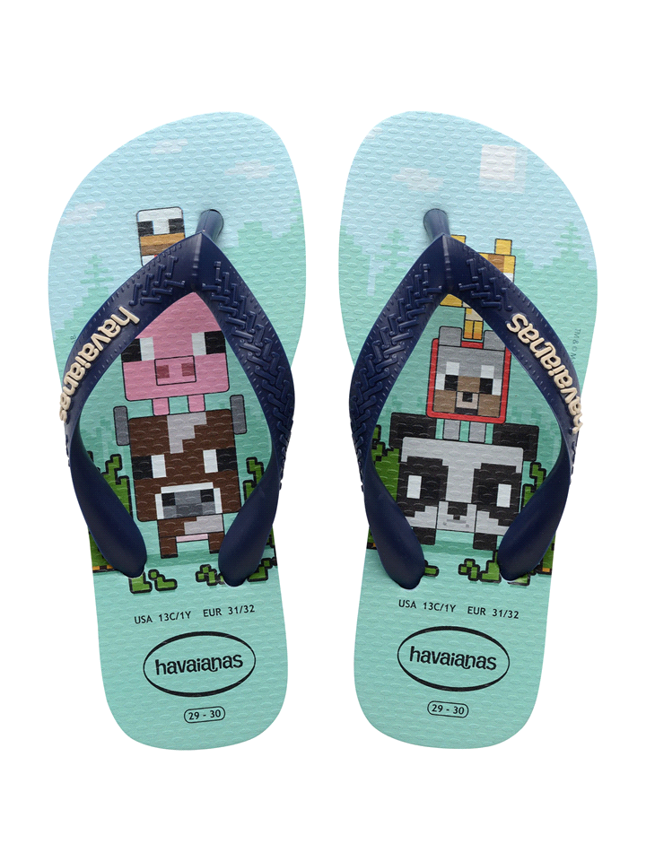 HAVAIANAS CIABATTA KIDS MINECRAFT CIABATTA BAMBINO Blu  ... 