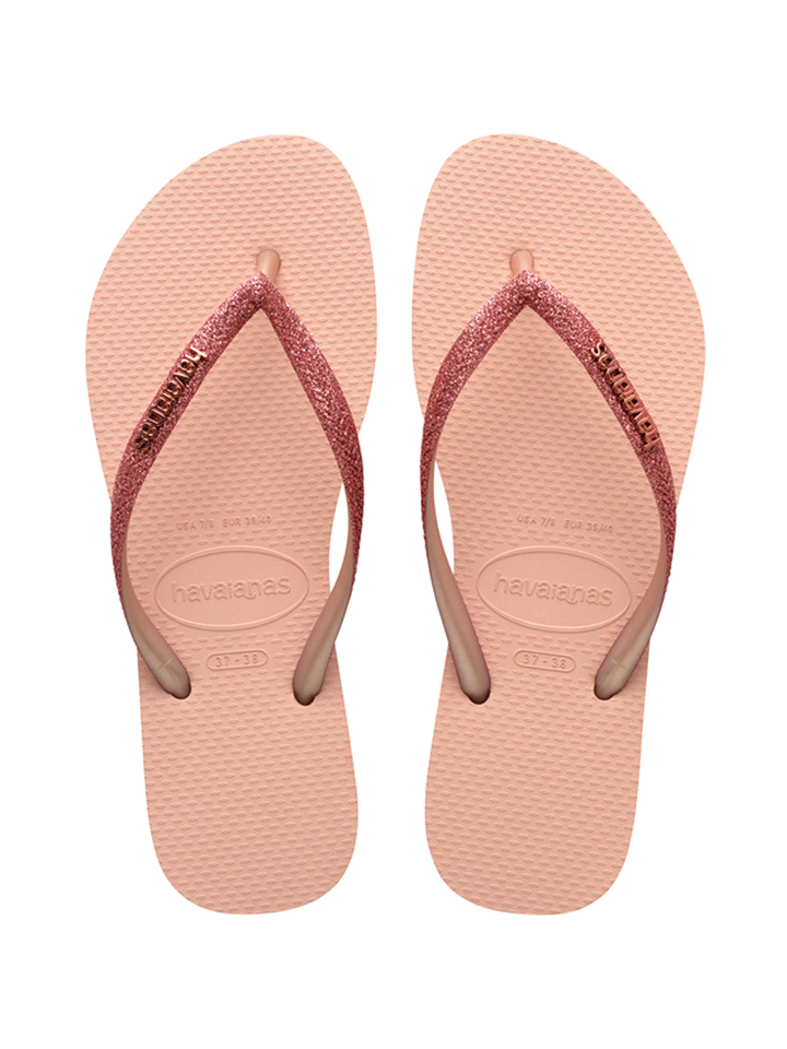 HAVAIANAS CIABATTA SLIM GLITTER CIABATTA DONNA Rosa  ... 