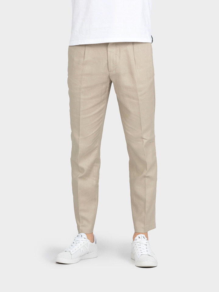 PANTALONE CHINO GUSTAF CROPPED MISTO LINO 