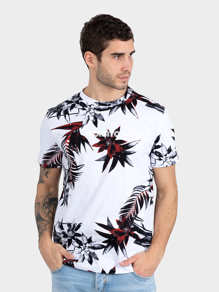 ANTONY MORATO T-SHIRT MANICA CORTA STAMPA FIORI ALL OVER T-SHIRTERIA UOMO Bianco  ... 