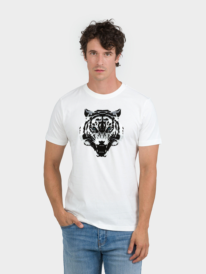 T-SHIRT REGULAR FIT IN JERSEY COTTON FABRIC TIGRE 