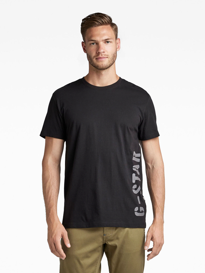 G-STAR T-SHIRT SIDE STANCIL T-SHIRTERIA UOMO Nero  ... 