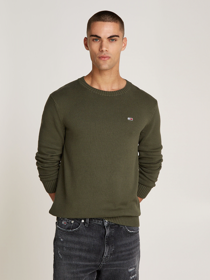 TOMMY JEANS MAGLIA GIRO ESSENTIAL MAGLIERIA UOMO Verde  ... 